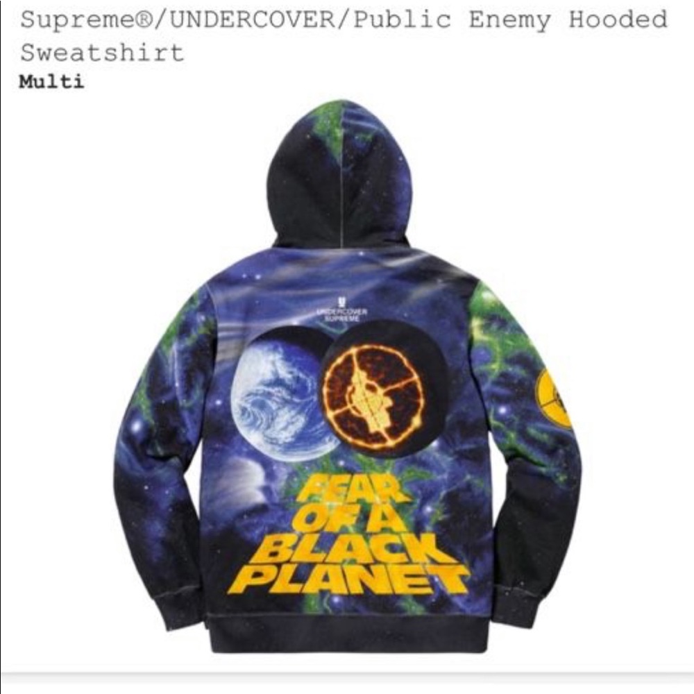Supreme x Undercover x PublicEnemy pullover hoodie